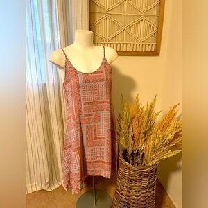 Paper Crane Small Pattern Dress. Lose Fit with Braided Straps, Tie Back